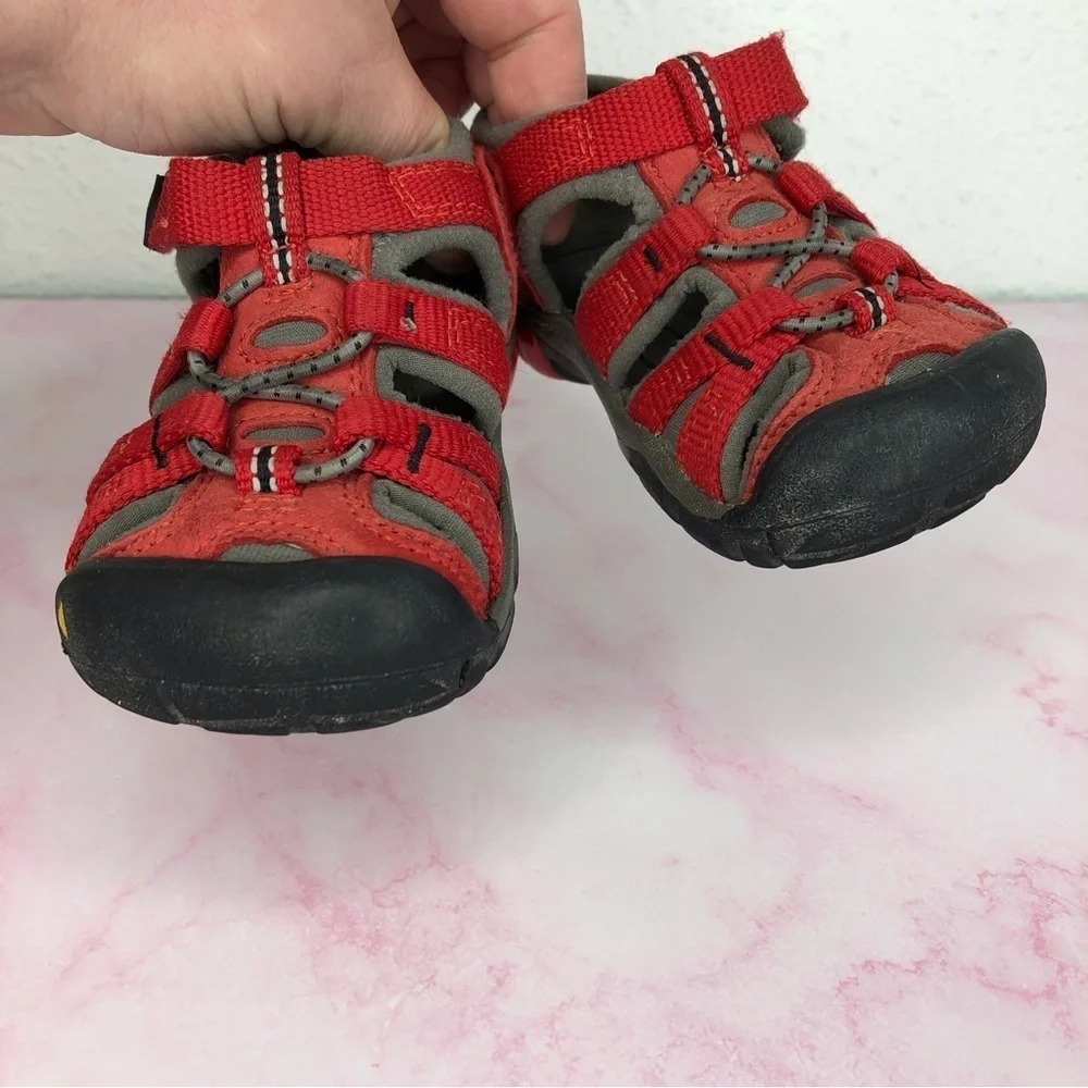 Keen hiking‎ sandals Seacamp red size 5 infant - Picture 4 of 11